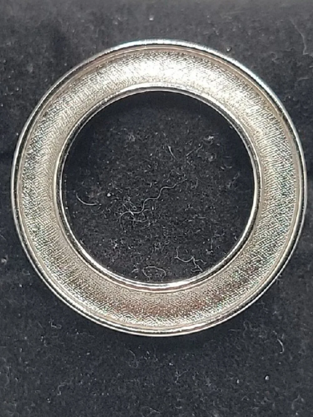 Vintage Crown Trifari Florentine Circle Brooch Pin Silver Tone Signed Estate